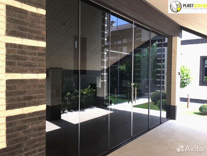 Безрамное остекление террас, веранд, балконов