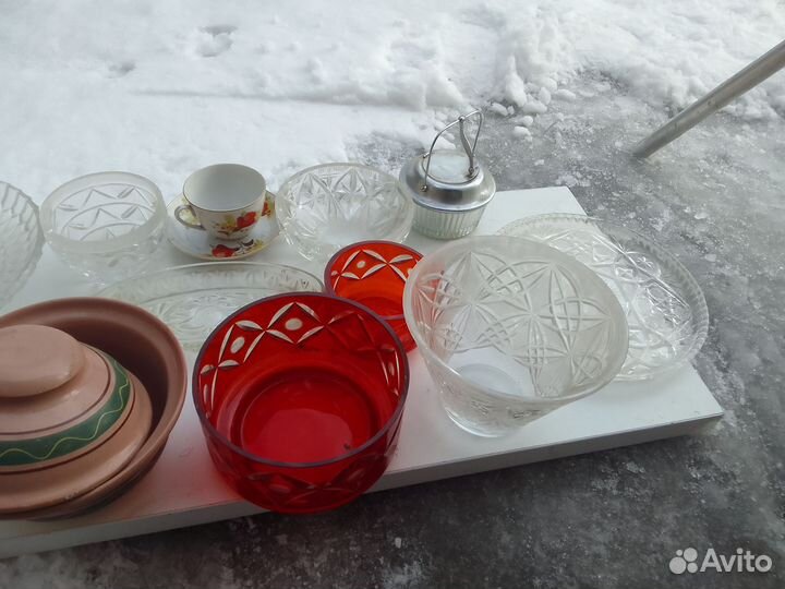 Комплект столовой посуды СССР. Хрусталь