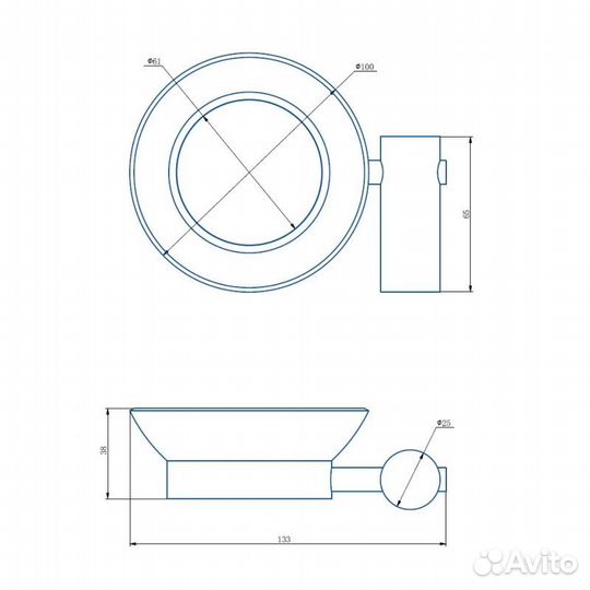 Мыльница Haiba HB8402-4, бронза