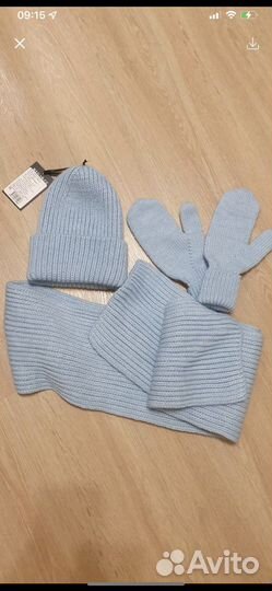 Шапка,шарф,варежки набор