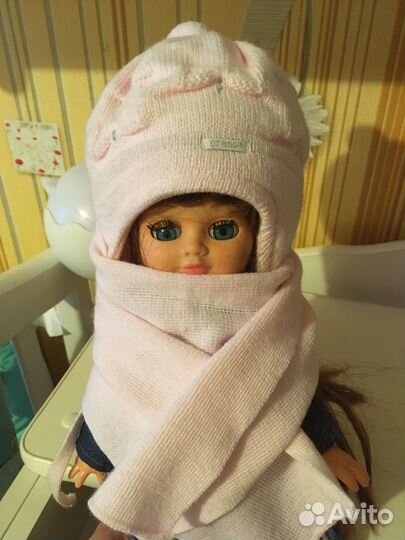 Шапка и шарф для новорождённой малышки