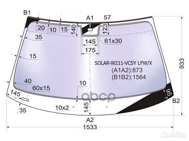 Стекло лобовое атермальное + дд mercedes E-clas