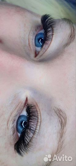 Наращивание ресниц+оформление бровей