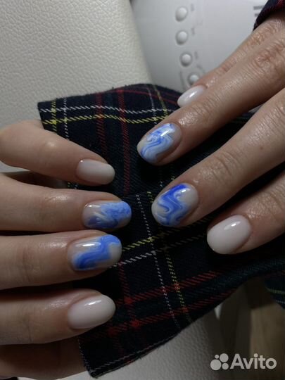 Маникюр с покрытием гель-лаком, наращивание