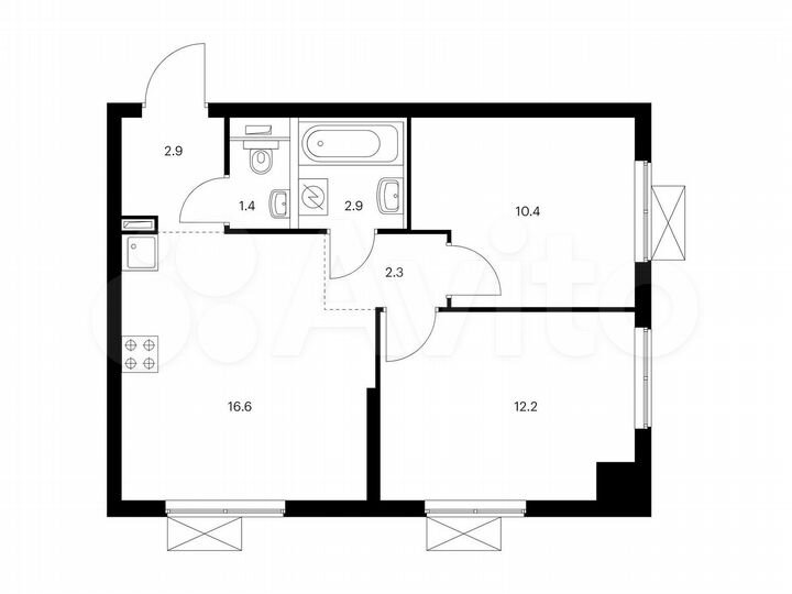 2-к. квартира, 48,7 м², 30/33 эт.