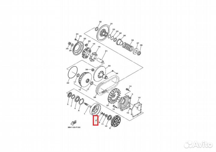Подшипник колокла сцепления Yamaha Grizzly 700/550
