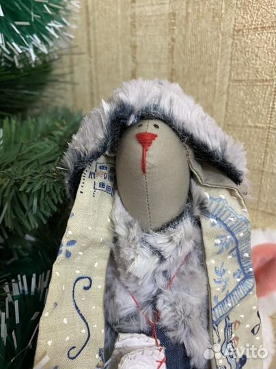 Кукла тильда заяц 25 см