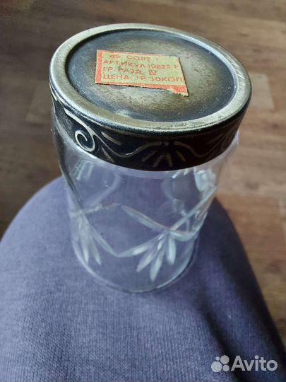 Стопки хрустальные с мельхиоровым дном