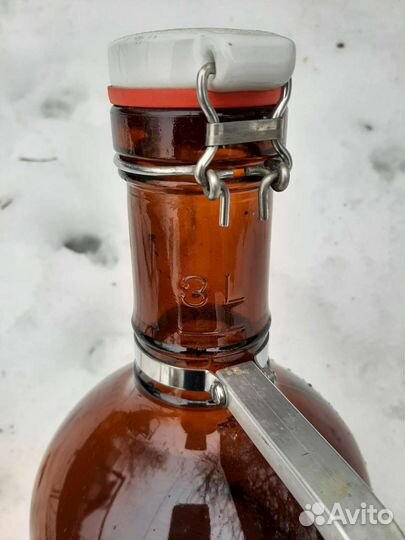 Бутыль стеклянная 3 литра с бугельной пробкой