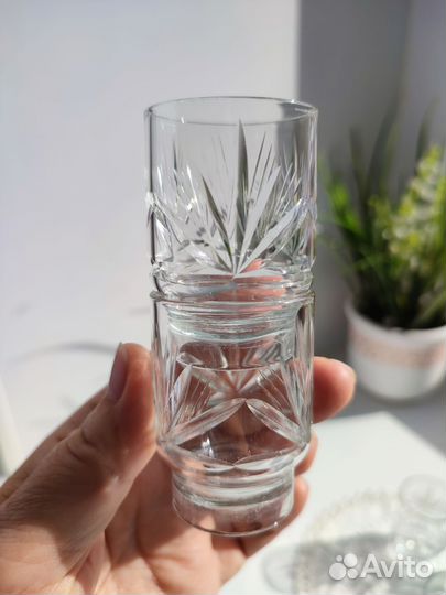Хрустальные рюмки ссср(на посошок) -6 шт