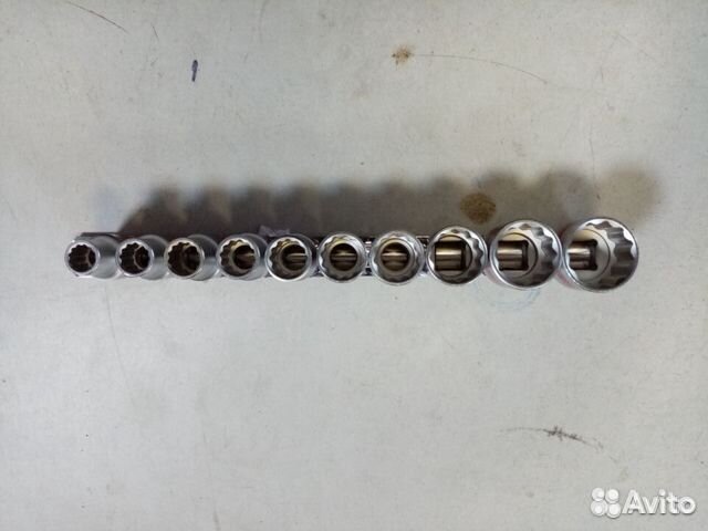 Набор торцевых головок, 1/2, 12-ти гр, CrV, 10шт