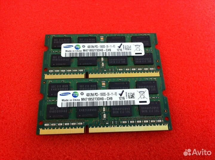 Samsung 8GB DDR3 в ноутбук набор 2x4GB 1333 Mhz 8Г