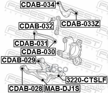 Сайлентблок задней поперечной тяги cdab033Z Febest