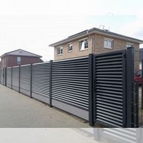 Монтаж забора жалюзи