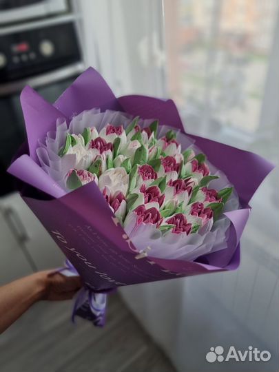 Съедобные букеты из зефира