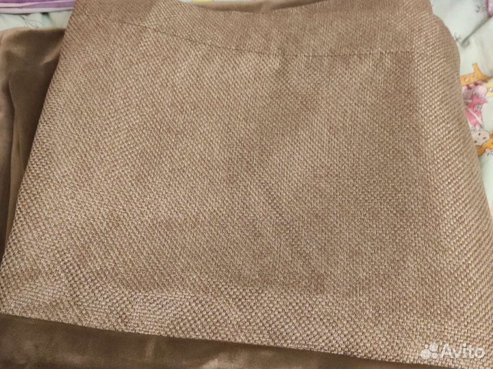 Плюшевые кофейные портьеры плотные