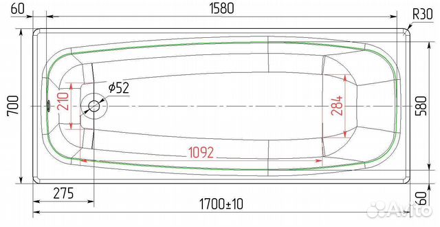 Ванна чугунная 170 70 новая универсал грация купить в Екатеринбурге ...