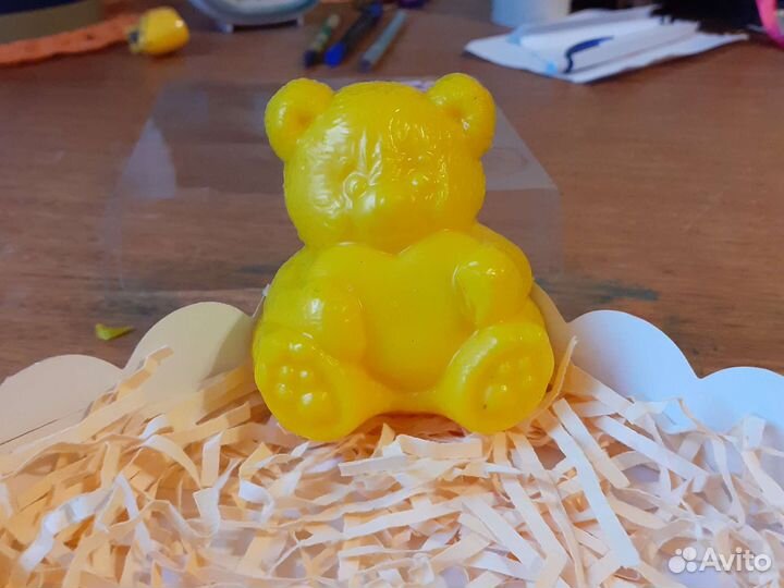 Мыло ручной работы Мишка с сердечком