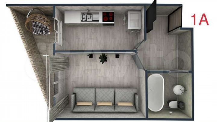 1-к. квартира, 43,3 м², 9/17 эт.