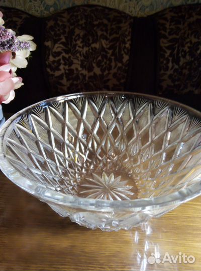 Ваза для фруктов хрустальная