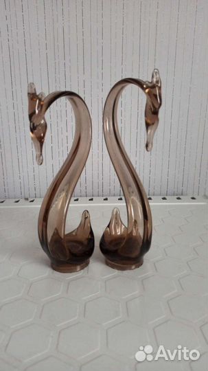 Пара лебедей хрусталь времён СССР