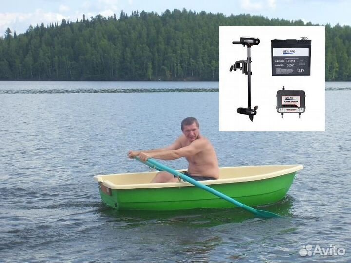 Гребная лодка с электромотором Тортилла Sea-Pro T2
