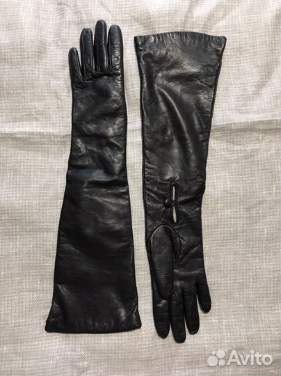 Перчатки кожаные 7 длинные, новые