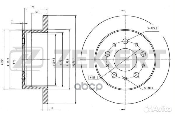 Диск торм. зад. Citroen Jumper (250) 06- Fiat