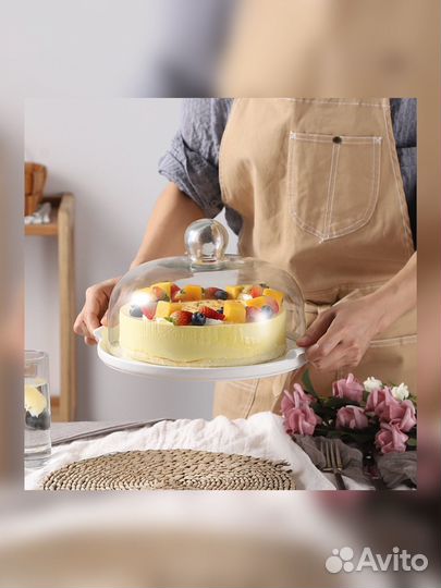 Керамическая хлебница со стеклянной крышкой