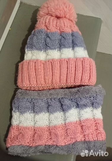 Комплект шапка и шарф для девочки