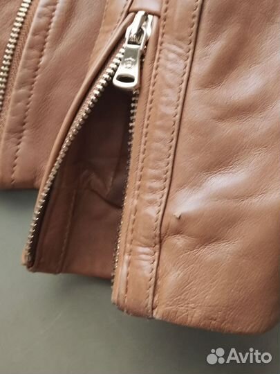 Кожаная куртка женская massimo dutti 44-46 р