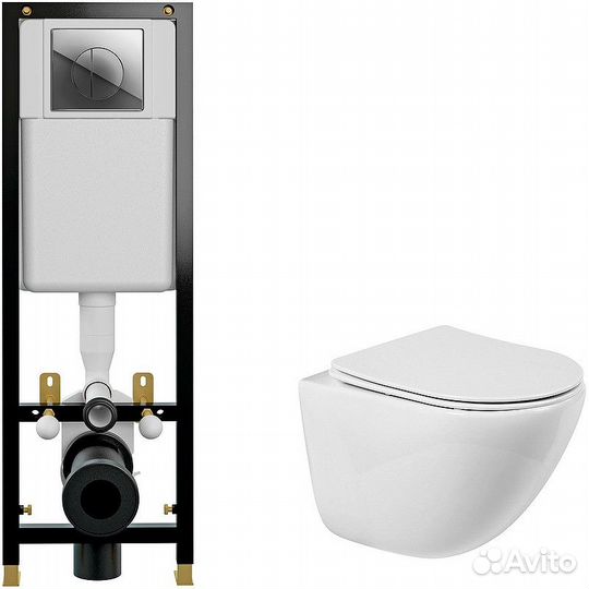 Комплект унитаза BelBagno Amanda BB051CHR+BB051SC