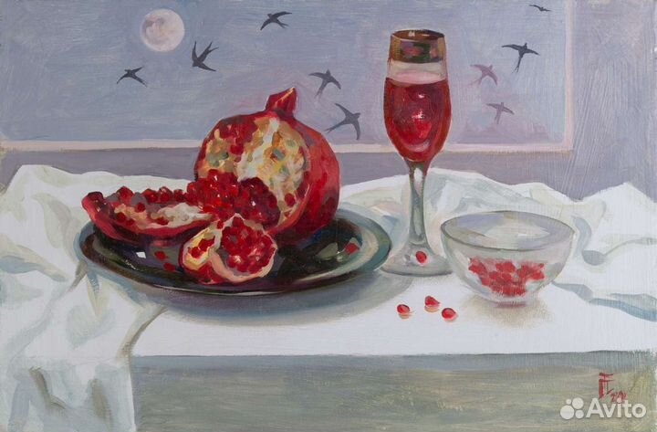 Картина 40х60 Ночной полёт масло, холст