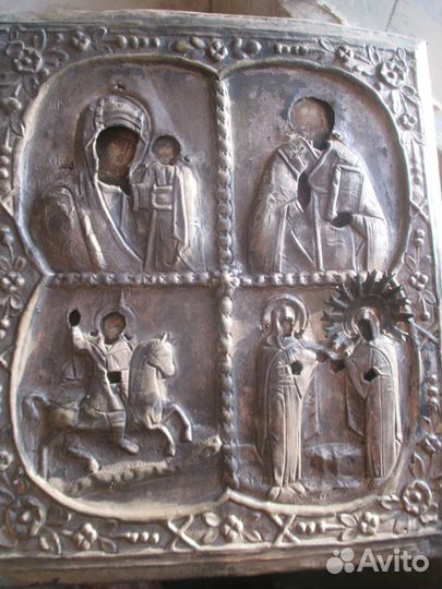 Икона ковчежная четырехчастная 31см на 28см