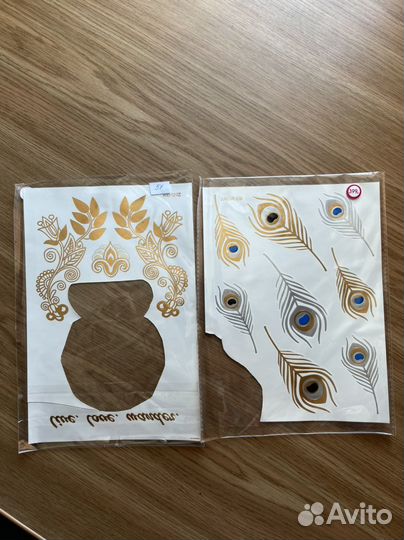 Флеш тату, переводные тату золотые