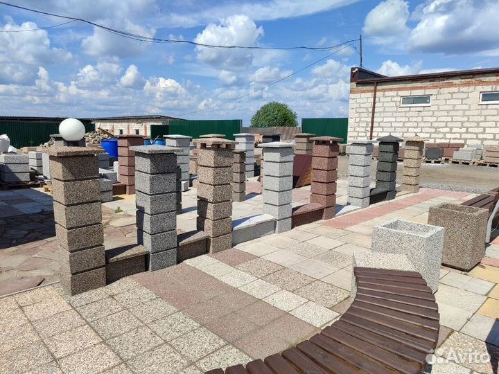 Столбы для забора из натурального камня