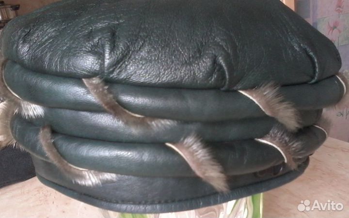 Палантин, мохеровый шарф, кожаная шапка