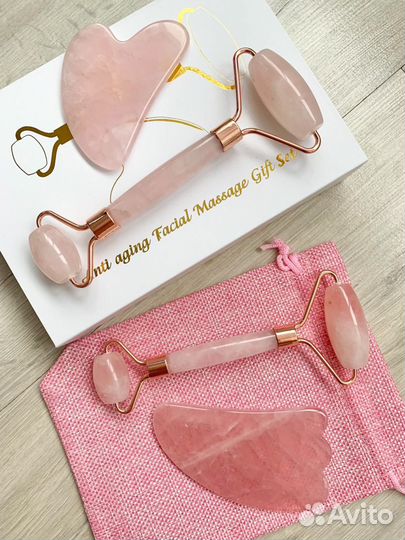 Набор роллер + гуаша из кварца