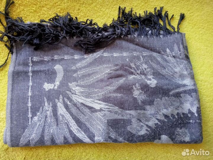 Шарф новый шерсть,палантин хлопок