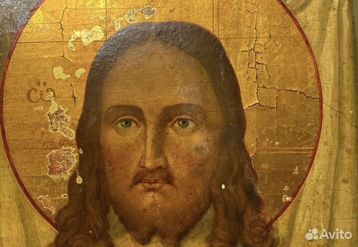 Старинная икона Спаситель 19 век