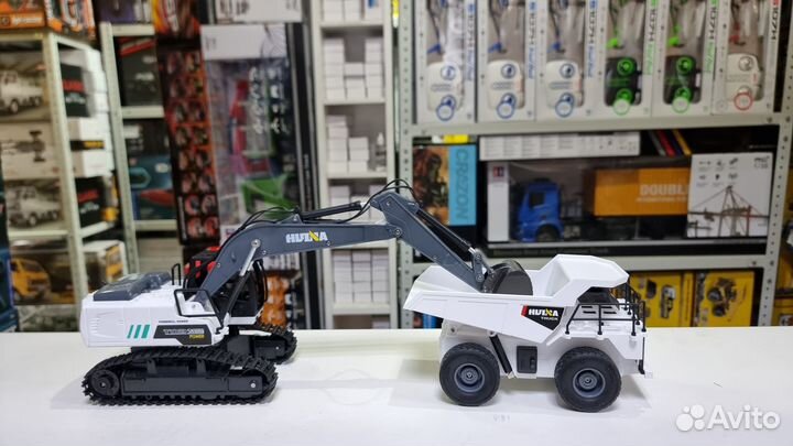 Радиоуправляемый экскаватор и самосвал Huina