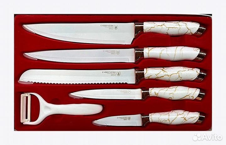 Набор кухонных ножей evdrtverh kitchen KS-14, 6 пр