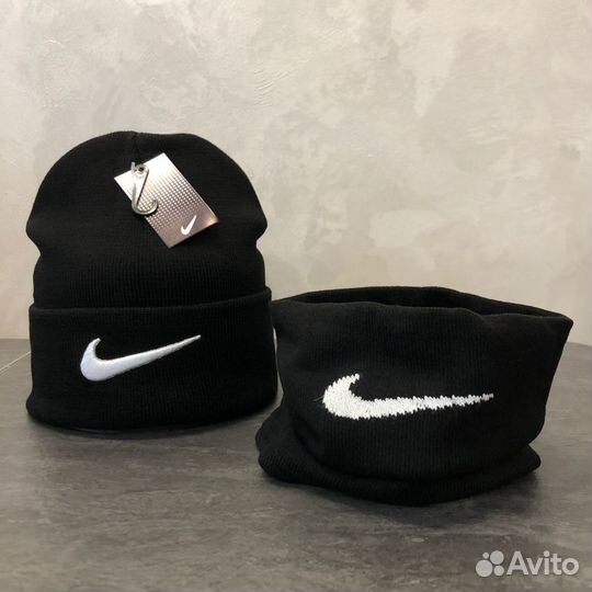 Шапка и снуд Nike черная
