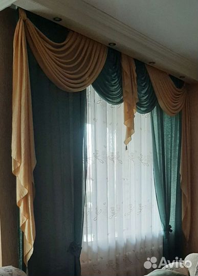 Шторы с ламбрекеном бу