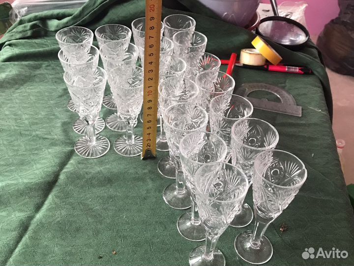 Стопка хрустальная и фужеры