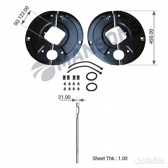 Щиток BPW барабана тормозного пылезащитный (компле