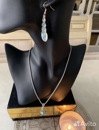 Комплект кулон и серьги