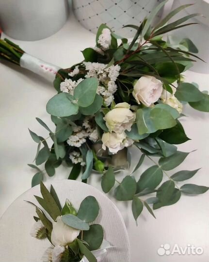 Букет невесты с эвкалиптом