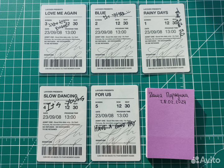 Карты Тэхёна bts из альбома Layover