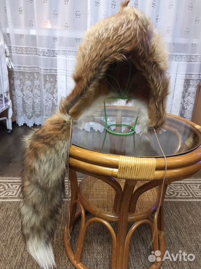 Шапка из лисы с хвостом